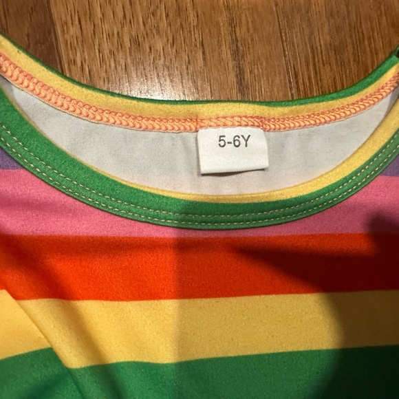 Rainbow Striped Kids Dress - Picture 3 of 4